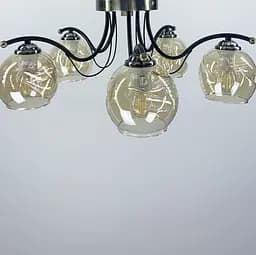 Класичний стельовий світильник | Арт. 7075/5 AB+BK+BR | Line F