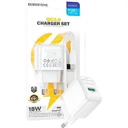 Зарядний мережевий пристрій Borofone BAS42A з кабелемType-C