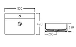 Раковина підвісна Qtap Nando LT 500х420х130 мм, White, прямокутна, без донного клапана QT12116146AW - мініатюра 4