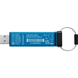 USB флеш накопичувач Kingston 32GB IronKey Keypad 200 AES-256 Encrypted Blue USB 3.2 (IKKP200/32GB) - мініатюра 3