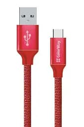 Кабель USB AM – Type-C, 1 м, Red, ColorWay, 2.1A (CW-CBUC003-RD)