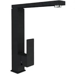 Смеситель кухонный Platinum 30 FHP (8569S) поворотный однорычажный из нержавеющей стали черный металлик