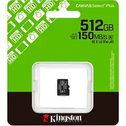 Карта пам'яті Kingston 512GB microSDXC class 10 UHS-I U3 V30 A1 Canvas Select Plus (SDCS3/512GBSP) - мініатюра 3