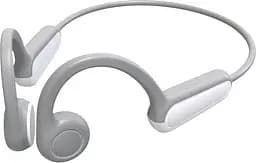 Костные наушники Langsdom BE-13 Pro Спортивные Bluetooth 5.4 наушники с костной проводимостью Бело-серый