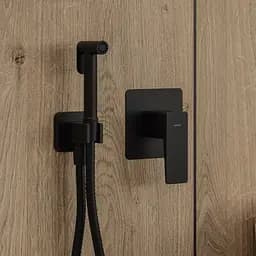 Набір гігієнічного душу прихованого монтажу Omnires Parma black mat SYSPMBI1BL, Чорний матовий - мініатюра 2