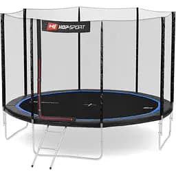 Батут Hop-Sport 12ft (366см) черно-синий с наружной сеткой