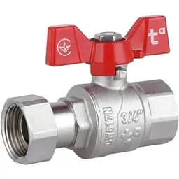Кран кульовий Thermo Alliance Forte 3/4" ВВ прямий, PN40, з накидною гайкою, метелик SF260W20