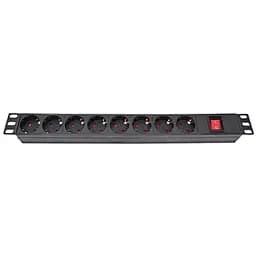 Силовой блок Eserver 19" 8 розеток, выкл., алюм. корпус PDU 220В, 16А (WT-2261A-GER-8WAY-WO)