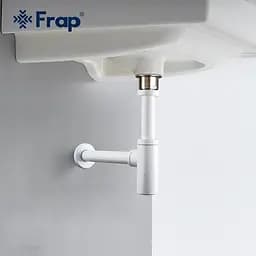 Напівсифон для умивальника Frap F82-6 під донний клапан, латунь, білий, Білий - мініатюра 2