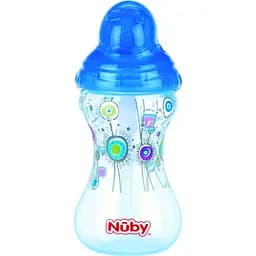 Поїльник Nuby Flip-it з силіконовою трубочкою-непроливайкою Click-it 300 мл блакитний (10241blu)