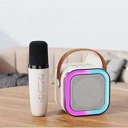 Портативна колонка квадратна з караоке мікрофоном та RGB підсвічуванням Winso K12 10W Bluetooth