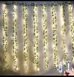 Листя плюща з гірляндою 200 LED, штора 3×2 м - мініатюра 2