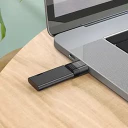 Адаптер перехідник Borofone BV18 ​​USB to Type-C F чорний - мініатюра 2