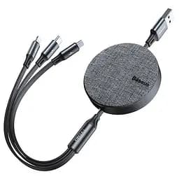 Кабель 3-в-1 три выхода Baseus Fabric 3 в 1 Flexible (Micro USB + Lightning + Type-C) CAMLT-BYG1