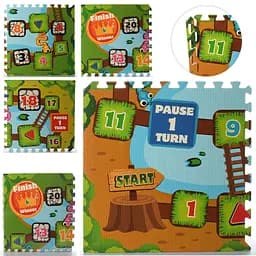 Килимок Мозаїка EVA, гра-ходилка, цифри, 4 деталі, 10 мм, 60x60 см, 61x61x4 см