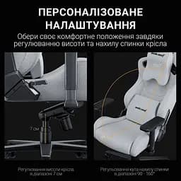 Ігрове крісло Anda Seat Kaiser 2 Pro Grey Fabric Size XL (AD12YXL-17-G-F-G01) - мініатюра 11