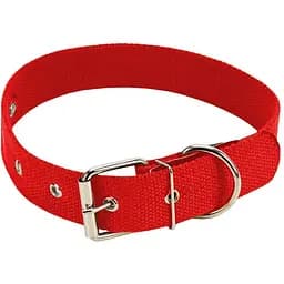 Нашийник брезентовий Пухнастики червоний 35 мм/60 см