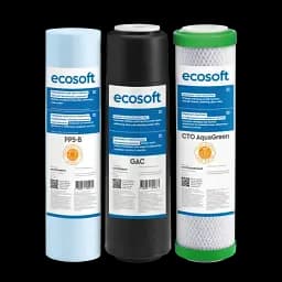 Покращений комплект картриджів Ecosoft 1-2-3 для фільтрів зворотного осмосу з функцією економії води (CHV3ECOAGR) - мініатюра 2
