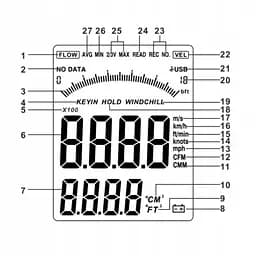 Анемометр-термометр USB 0,3-45 м/с, 0-45 °C BENETECH GM8902 - мініатюра 7