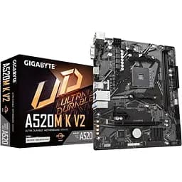 Материнська плата Gigabyte AM4 (A520) A520M K V2, A520, 2xDDR4, Int.Video(CPU), 4xSATA3, 1xM.2, 1xPCI-E 16x 3.0, 1xPCI-E 1x 3.0, ALC88 6xUSB3.2/6xUSB2.0, VGA/HDMI, MicroATX - мініатюра 2