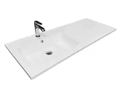 Умивальник накладний Adamant Flat White 120 L штучний камінь 1200x478x140мм 120 см