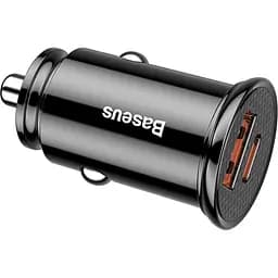 Автомобильное зарядное устройство Baseus Circular Plastic PD3.0 QC 4.0 + 30W USB + Type-C black (CCALL-YS01)