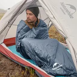 Спальник Naturehike Summer LW180 (NH21MSD09) +15°C - лівий - 205см - сіро-синій - мініатюра 6