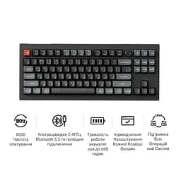 Клавіатура бездротова Keychron V3 Ultra Keychron Red Switch Black RGB (V3U-D1-UA) - мініатюра 8
