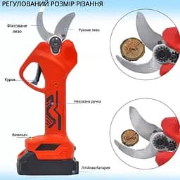 Набір інструментів 3 в 1 пила 6" + секатор + висоторіз телескопічний 2АКБ Червоний - мініатюра 6