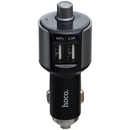 АЗП FM модулятор Hoco E19 (2USB 2.4А) Чорний / Сірий