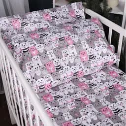Підковдра MirSon Бязь Kids Time 17-0670 GrayPink Kitties 160х220 см Рожево-сіра (2200010182194) - мініатюра 4