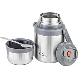 Термос пищевой Well Done с ложкой, стальной 1000 мл (WD-7131S)