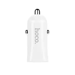Автомобільний Зарядний пристрій 2USB Hoco Z12 White з кабелем USB-Lightning iPhone 6 2.4A - мініатюра 2