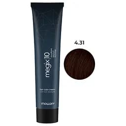 Професійна фарба для волосся з низьким вмістом аміаку Megix10 Mowan 4.31 кава 100 мл