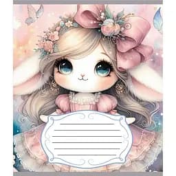 Зошит учнівський "Зайка" Leader 012-590522C-2 в косу лінію, 12 аркушів