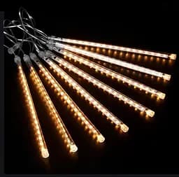 Гірлянда світлодіодні бурульки 8 шт. 50 см (прозорий шнур) Золотий