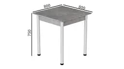 Стіл кухонний Ferrum-decor Агата 75x80x80 Білий ДСП Бетон 16мм (FRD-105558) - мініатюра 4