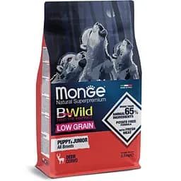 Сухий корм Monge BWild Puppy&Junior Deer Низкозерновий для цуценят усіх порід на основі оленини 2,5 кг