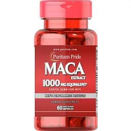 Натуральна добавка Puritan's Pride Maca Extract 1000 mg, 60 капсул