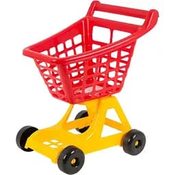 Игровая детская тележка для супермаркета, красная