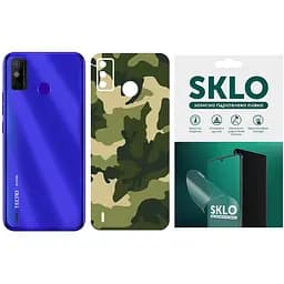 Защитная пленка SKLO Back тыл Camo для Tecno Pova 2 LE7n Зеленый / Army Green
