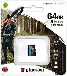 Карта пам'яті Kingston microSDXC Canvas Go! Plus 64Gb Class 10 UHS-1 U3 [SDCG3/64GBSP] [61061] - мініатюра 3