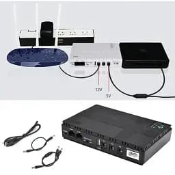 ДБЖ для роутера Merlion MINI DC1018P, 18W, Output: USB-5V, DC-5V/9V/12V, POE-15/24V, 1/2A, Li-ion 10400mAh, 160х105х32мм - мініатюра 7