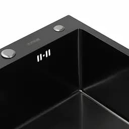 Кухонна мийка 50x50 PVD чорна Platinum Handmade (сифон круглий, 3,0/0,8), Чорний - мініатюра 5
