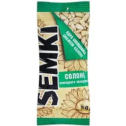 Ядра семян подсолнечника Semki жареные соленые 50 г (739423)
