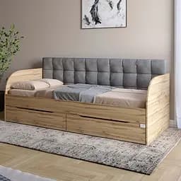 Дитяче односпальне ліжко Lion Л-7 з шухлядами та ламелями 90x200 см Лілі-95 Дуб аппалачі (Lion-041089)