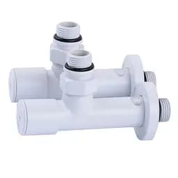 Набір Кран вентильний кутовий з американкою Solomon Lux 1/2″ 7777 (2шт.) White 000020285 - мініатюра 3