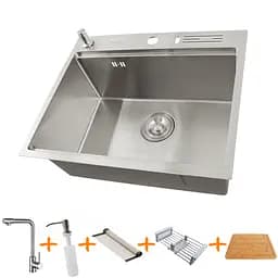 Комплект кухоннї мийки та змішувача з нержавіючої сталі NS-5747, Нержавіюча сталь