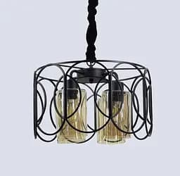 Люстра на 4 плафони в чорному корпусі Line.F Колір плафона Графітовий