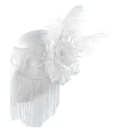 Маска Бальна з пером і бахромою